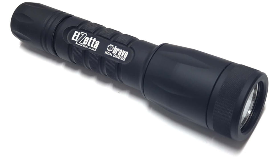 Elzetta Bravo 2-Cell Flashlight w/Standard Bezel Ring, CR123, White, 600 Lumens, HC Head, Click Tailcap, Black, B452