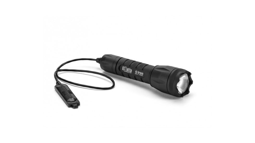Bravo 2-Cell LED Flashlight,Black,650 Lumens w/Crenellated Bezel Ring,High Output Avs Head,Remote Tape Switch,12in
