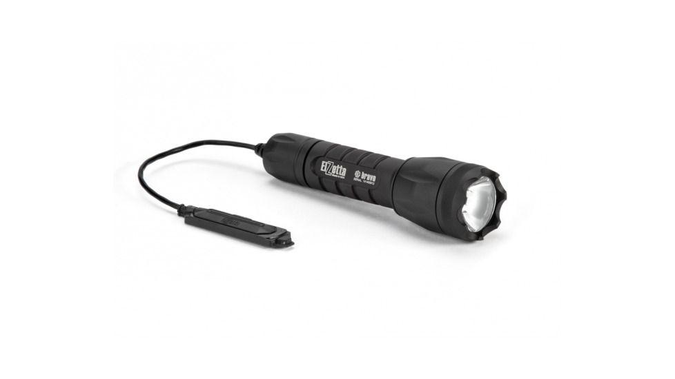 Bravo 2-Cell LED Flashlight,Black,650 Lumens w/Crenellated Bezel Ring,High Output Avs Head,Remote Tape Switch,5in