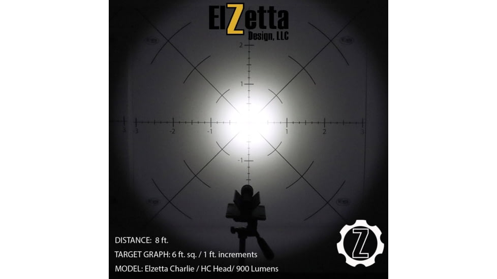 Elzetta Charlie 3-Cell Flashlight w/Standard Bezel Ring, CR123, White, 900 Lumens, HC Head, Rotary Tailcap, Black, C451