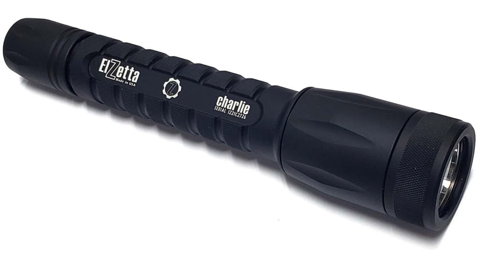 Elzetta Charlie 3-Cell Flashlight w/Standard Bezel Ring, CR123, White, 900 Lumens, HC Head, High/Low Tailcap, Black, C453