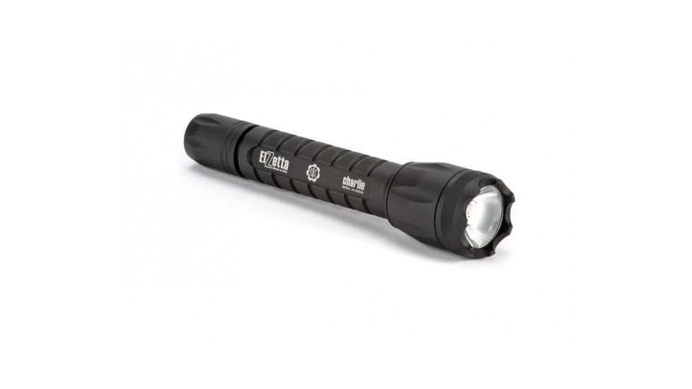 Charlie 3-Cell LED Flashlight,Black,900 Lumens w/Crenellated Bezel Ring,High Output Avs Head,High/Strobe Tailcap