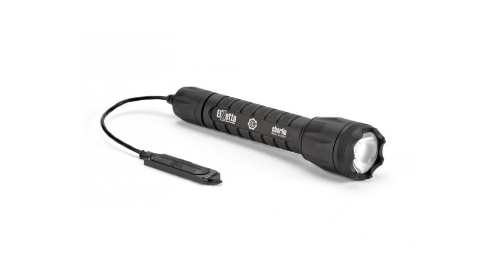 Charlie 3-Cell LED Flashlight,Black,900 Lumens w/Crenellated Bezel Ring,High Output Avs Head,Remote Tape Switch,5in