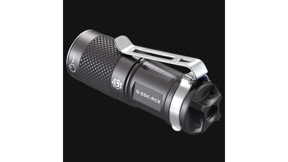 Elzetta G-EDC-RCR 1-Cell Flashlight with Rechargable RCR123, Black, Universal, GEDCRCR