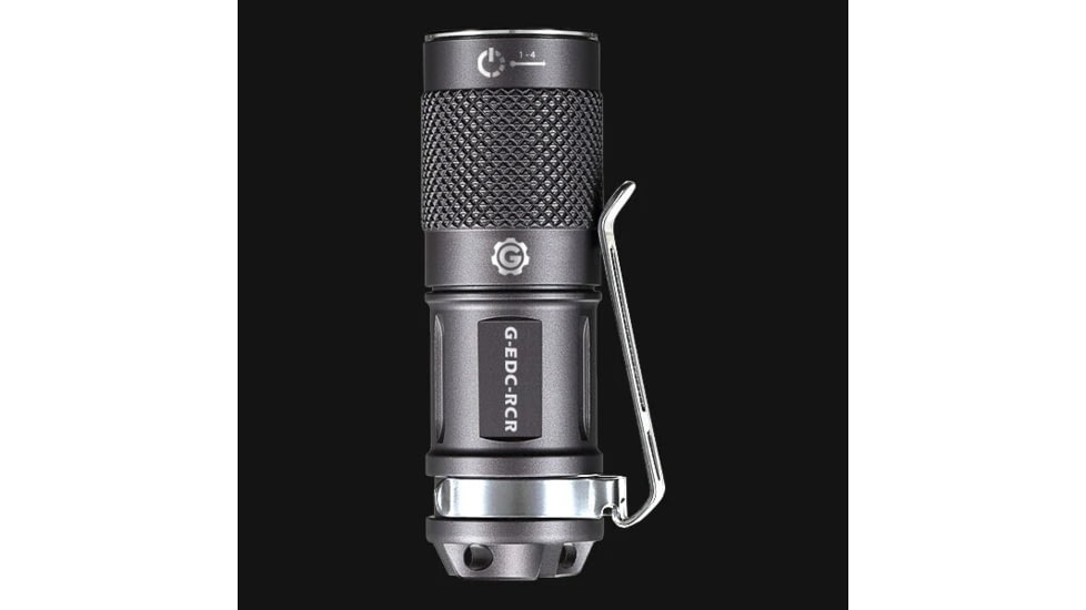 Elzetta G-EDC-RCR 1-Cell Flashlight with Rechargable RCR123, Black, Universal, GEDCRCR