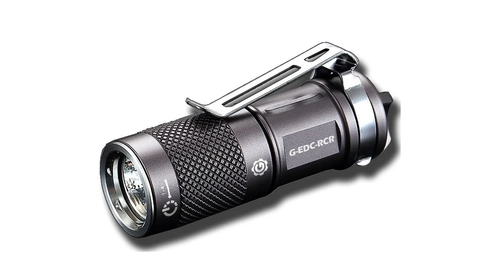 Elzetta G-EDC-RCR 1-Cell Flashlight with Rechargable RCR123, Black, Universal, GEDCRCR