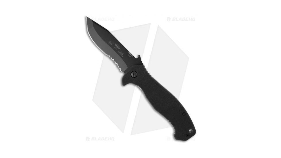 Emerson CQC-15 BTS Folding Knife, 3.875in, 154CM, Tanto Blade, G10 Black Handle, w/ Wave, Black/Black, 8.875in, BHQ-2392