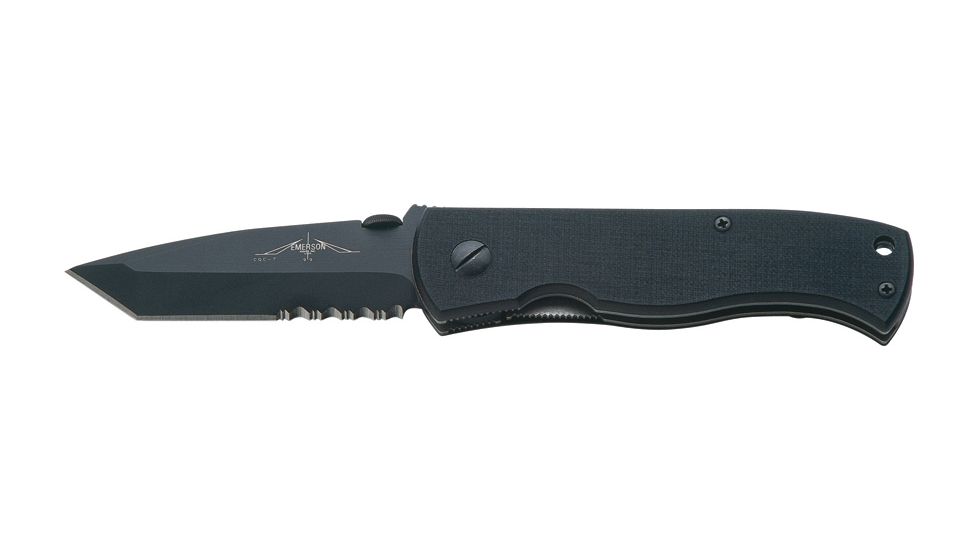 Emerson CQC-7 Black-T Serrated Folding Knife,Serrated Tanto, G10 Composite Handle EK123