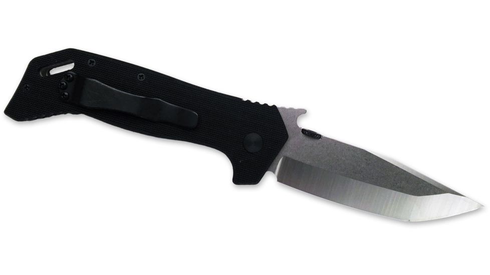 Emerson ETAK-B Series Folding Knife w/ Serrated Blade, Stonewashed Finish, 3.9 in Blade, ETAKB-SFS