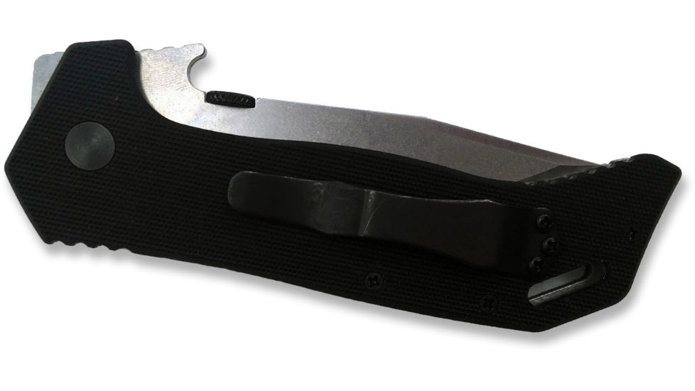 Emerson ETAK-B Series Folding Knife w/ Serrated Blade, Stonewashed Finish, 3.9 in Blade, ETAKB-SFS