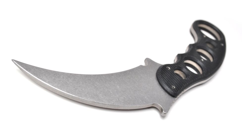 Emerson Karambit Fixed Blade Knife, Stonewashed Finish, 3.2 in Blade KARFX-SF