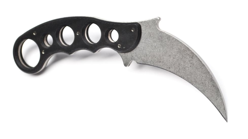 Emerson Karambit Fixed Blade Knife, Stonewashed Finish, 3.2 in Blade KARFX-SF