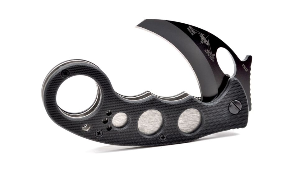 Emerson Karambit Folding Knife, Black Finish, 2.60 in Blade KAR-BT