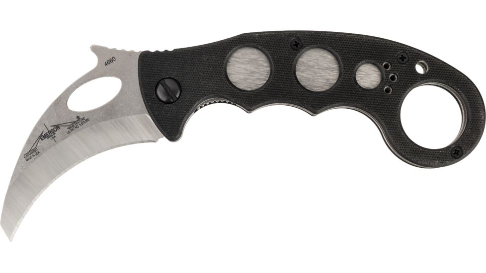 Emerson Karambit Folding Knife, Stonewashed Finish, 2.60 in Blade, KAR-SF
