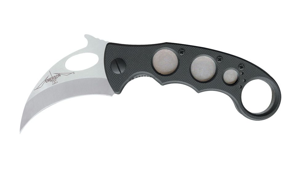 Emerson Karambit Satin Plain Folding Knife,Satin Blade w/ Thumb Slot, G10 Composite Handle EK450
