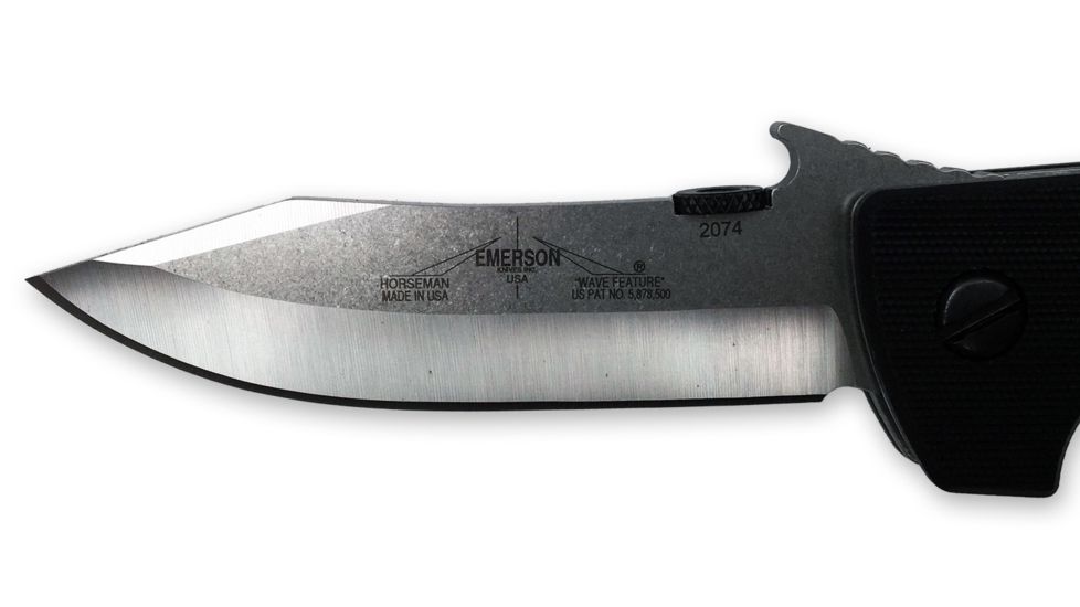 Emerson Mini CQC-8 Horseman Folding Knife, Stonewashed Finish, 3.54 in Blade MC8-SF