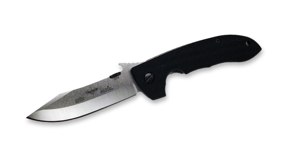 Emerson Mini CQC-8 Horseman Folding Knife, Stonewashed Finish, 3.54 in Blade MC8-SF