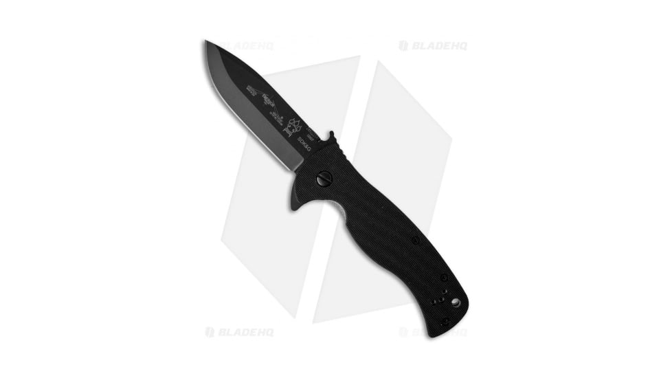 Emerson Rangemaster Sheepdog Flipper Folding Knife, 3.50in, 154CM, Spear Point Blade, G10 Black Handle, Standard, Black/Black, 8.375in, BHQ-27660