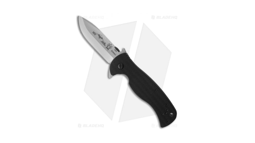 Emerson Rangemaster Sheepdog Flipper Folding Knife, 3.50in, 154CM, Spear Point Blade, G10 Black Handle, Stonewash, Gray/Black, 8.375in, BHQ-27655