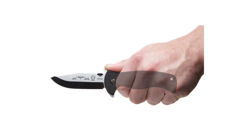 Emerson Sheepdog Spearpoint Folding Knife, Stonewashed Finish, 3.5 in Blade SHPDG-SP-SF
