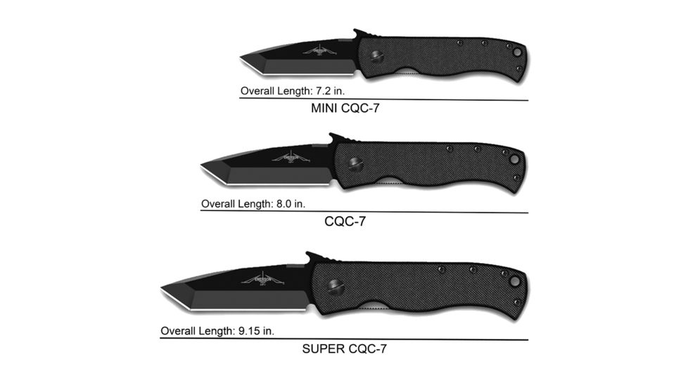 Emerson Super CQC-7BW Series Folding Knife, Black Finish, 3.78 in Blade SC7BW-BT