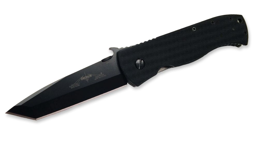 Emerson Super CQC-7BW Series Folding Knife, Black Finish, 3.78 in Blade SC7BW-BT