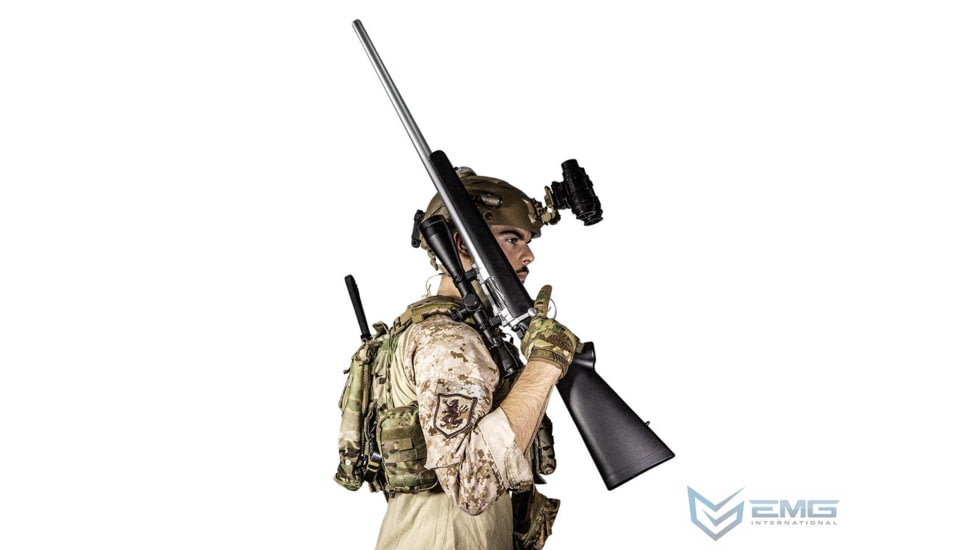 EMG Barrett Fieldcraft Airsoft Precision Bolt-Action Sniper Rifle with Featherweight Zero Trigger, Blackout, BF-B