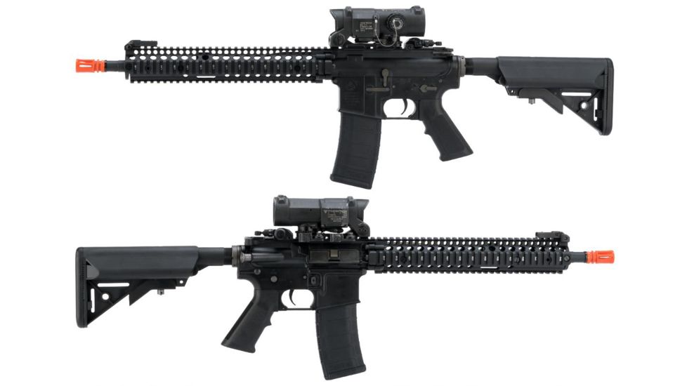 EMG Colt Licensed Daniel Defense M4A1 SOPMOD Block 2 Airsoft AEG, M4A1, Black, Large, OEM-08-AG-235-BK-A02