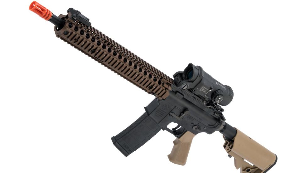EMG Colt Licensed Daniel Defense M4A1 SOPMOD Block 2 Airsoft AEG, M4A1, Tan, Large, OEM-08-AG-235-DE-A02