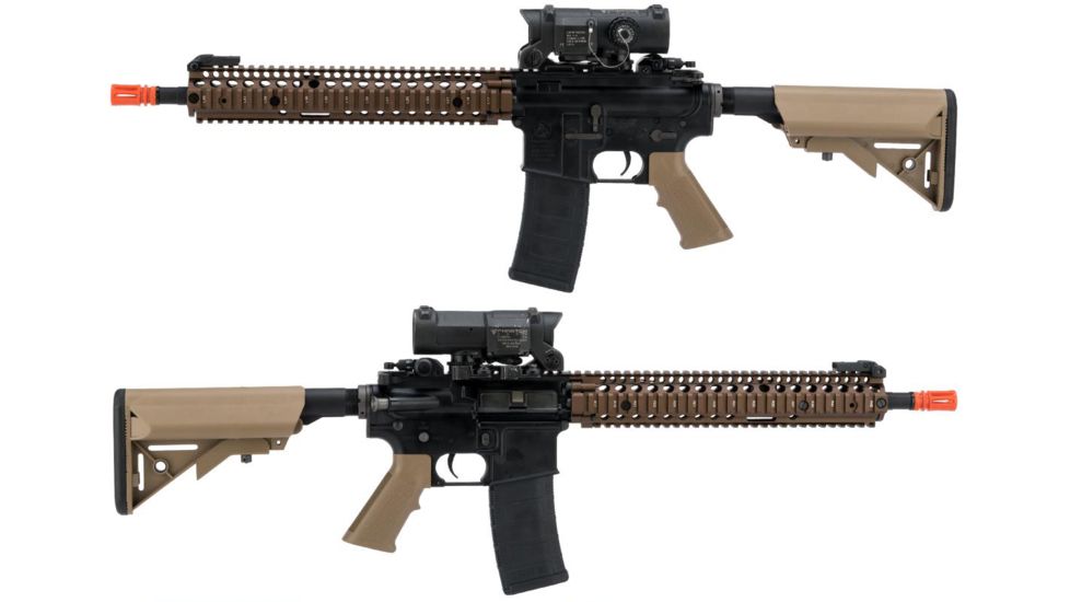EMG Colt Licensed Daniel Defense M4A1 SOPMOD Block 2 Airsoft AEG, M4A1, Tan, Large, OEM-08-AG-235-DE-A02