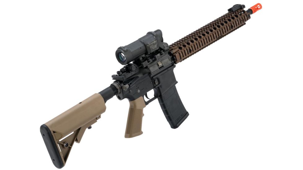 EMG Colt Licensed Daniel Defense M4A1 SOPMOD Block 2 Airsoft AEG, M4A1, Tan, Large, OEM-08-AG-235-DE-A02