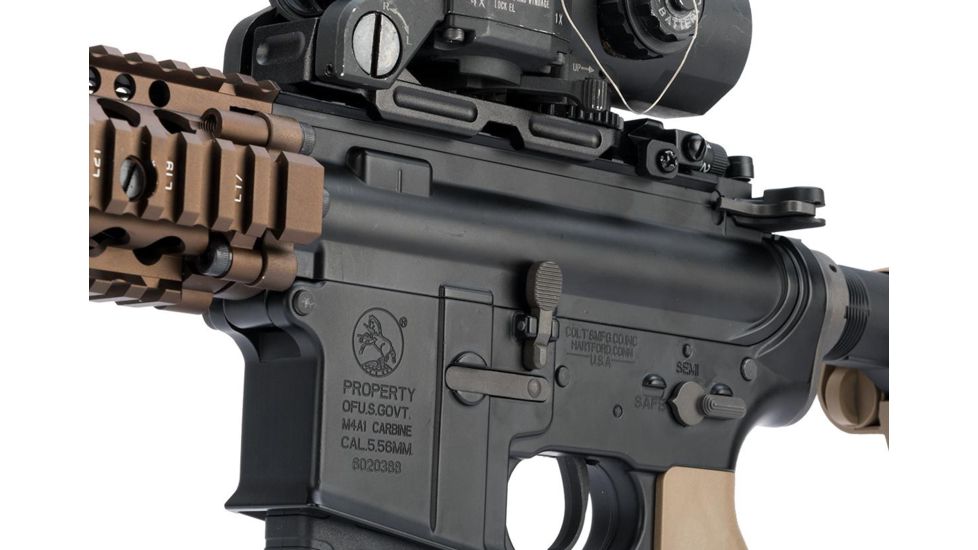 EMG Colt Licensed Daniel Defense M4A1 SOPMOD Block 2 Airsoft AEG, MK18 MOD1, Black/Tan, Large, OEM-08-AG-234-DE-A02