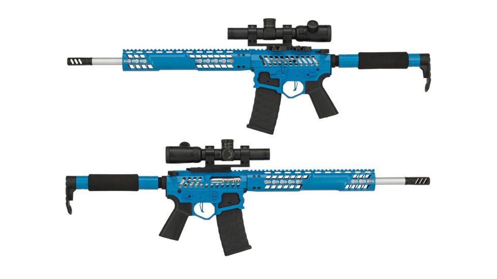 EMG F-1 Firearms BDR-15 3G AR15 Full Metal Airsoft AEG Training Rifle, 400 FPS, Blue/Tron, Large, BDR-BLS-T 400FPS