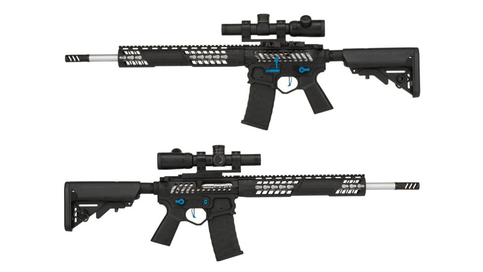 EMG F-1 Firearms BDR-15 3G AR15 Full Metal Airsoft AEG Training Rifle, Black/Blue, Large, BDR-BBL 400FPS