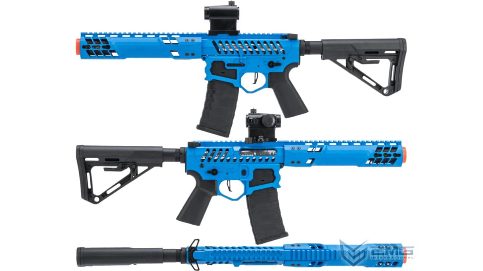EMG F-1 Firearms PDW Airsoft AEG Training Rifle w/ eSE Electronic Trigger, RS-3, 350 FPS, Blue/Black, SBR-BLB-N2-3
