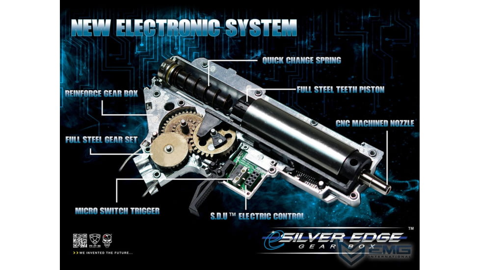 EMG NOVESKE Gen 4 w/ eSilverEdge SDU2.0 Gearbox Airsoft AEG Training Rifle, Shorty, 350 FPS, Black, NSBR-10B 350 FPS