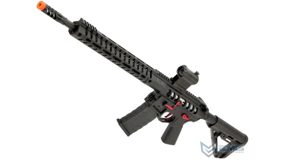EMG F-1 Firearms UDR-15 AR15 2.0 eSilverEdge Full Metal Airsoft AEG Training Rifle, RS3 Stock, 400 FPS, Black/Red, eUDR-BR-3 400FPS