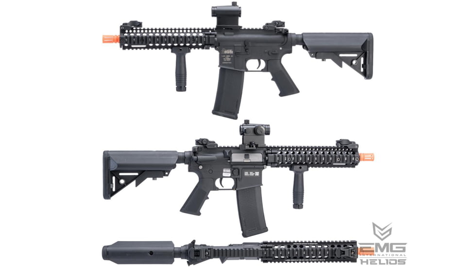 EMG Helios Daniel Defense Licensed MK18 Airsoft AEG Rifle, CORE Series, Black, SA-C19- DD / SPE-01-024047-00