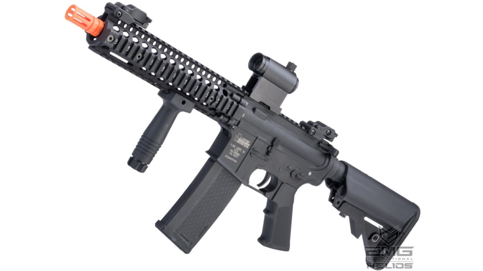 EMG Helios Daniel Defense Licensed MK18 Airsoft AEG Rifle, CORE Series, Black, SA-C19- DD / SPE-01-024047-00