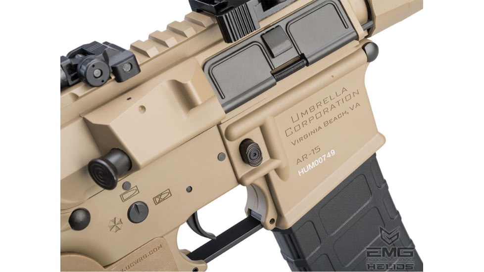 EMG Helios Umbrella Corporation Weapons Research Group Licensed M4 M-LOK Airsoft AEG Rifle, Carbine, Tan, CM.097A UC TN-400