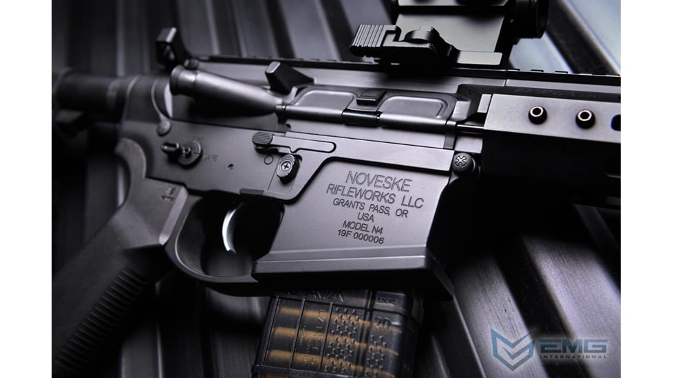 EMG NOVESKE Gen 4 w/ eSilverEdge SDU2.0 Gearbox Airsoft AEG Training Rifle, Shorty, 350 FPS, Black, NSBR-10B 350 FPS