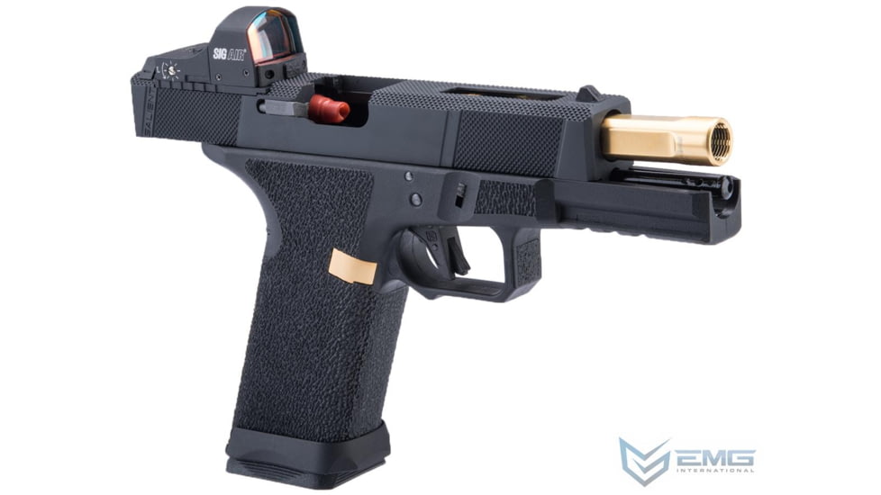 EMG SAI BLU w/Tier One Utility RMR-Cut Slide GBB Airsoft Pistol, Gold, SA-UT0101