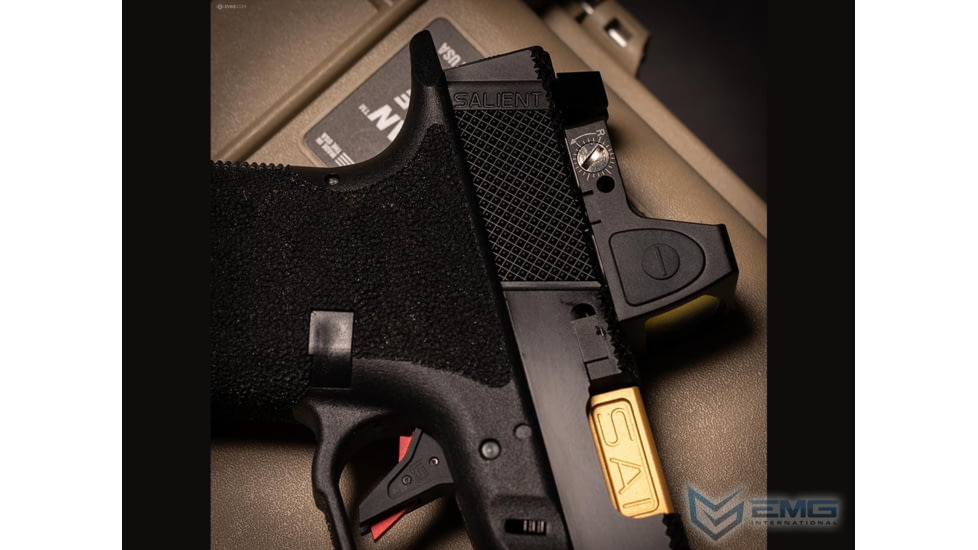 EMG SAI BLU w/Tier One Utility RMR-Cut Slide GBB Airsoft Pistol, Gold, SA-UT0101