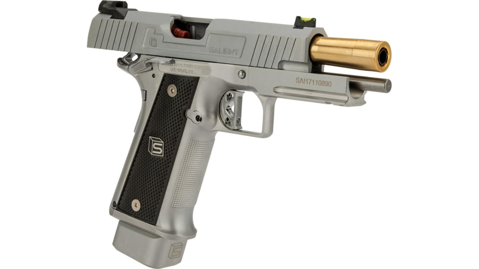 EMG Salient Arms International 2011 DS Airsoft Training Weapon, 4.3 w/Green Gas Mag, 30 Round, Silver, SA-DS0201 4.3 GG