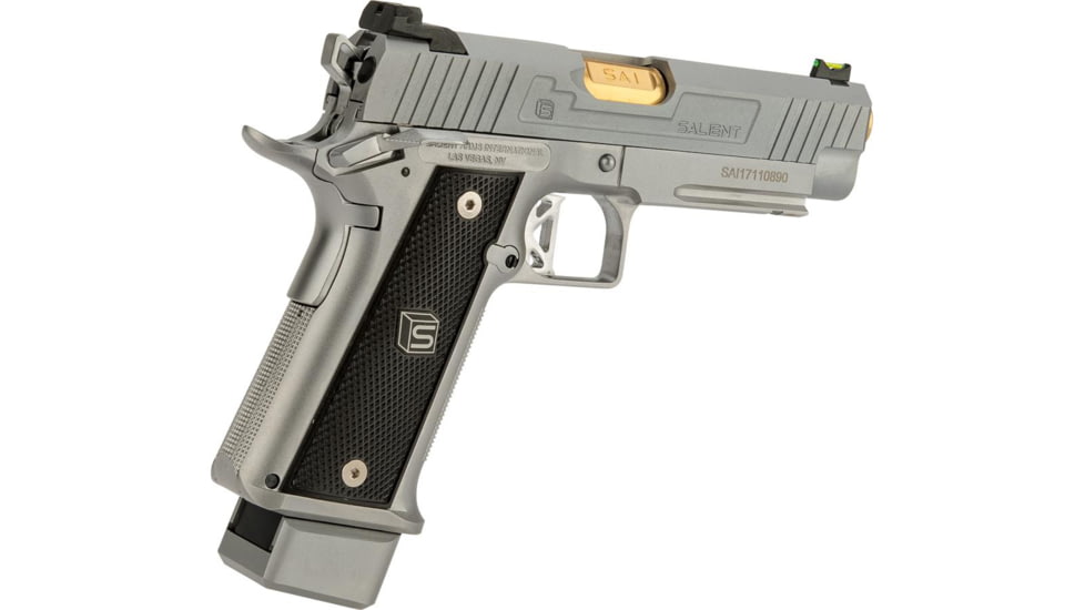 EMG Salient Arms International 2011 DS Airsoft Training Weapon, 4.3 w/Green Gas Mag, 30 Round, Silver, SA-DS0201 4.3 GG