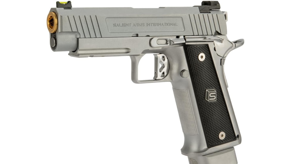 EMG Salient Arms International 2011 DS Airsoft Training Weapon, 4.3 w/Green Gas Mag, 30 Round, Silver, SA-DS0201 4.3 GG