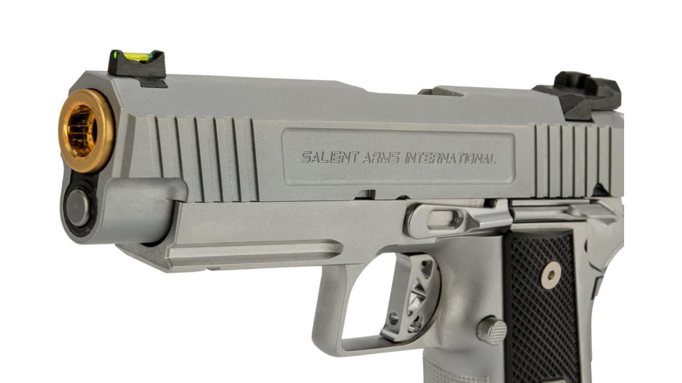 EMG Salient Arms International 2011 DS Airsoft Training Weapon, 4.3 w/Green Gas Mag, 30 Round, Silver, SA-DS0201 4.3 GG