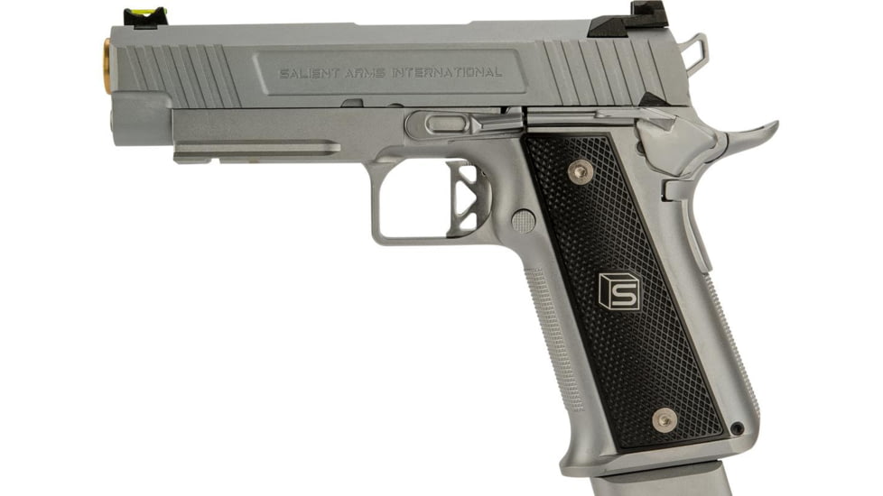 EMG Salient Arms International 2011 DS Airsoft Training Weapon, 4.3 w/Green Gas Mag, 30 Round, Silver, SA-DS0201 4.3 GG