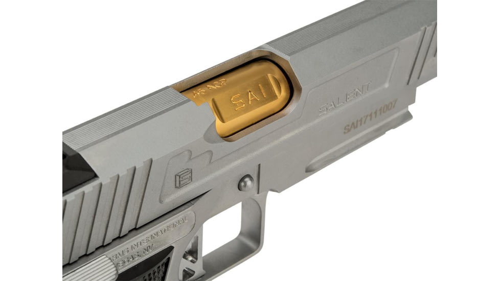 EMG Salient Arms International 2011 DS Airsoft Training Weapon, 5.1 w/Green Gas Mag, 30 Round, Silver, SA-DS0101