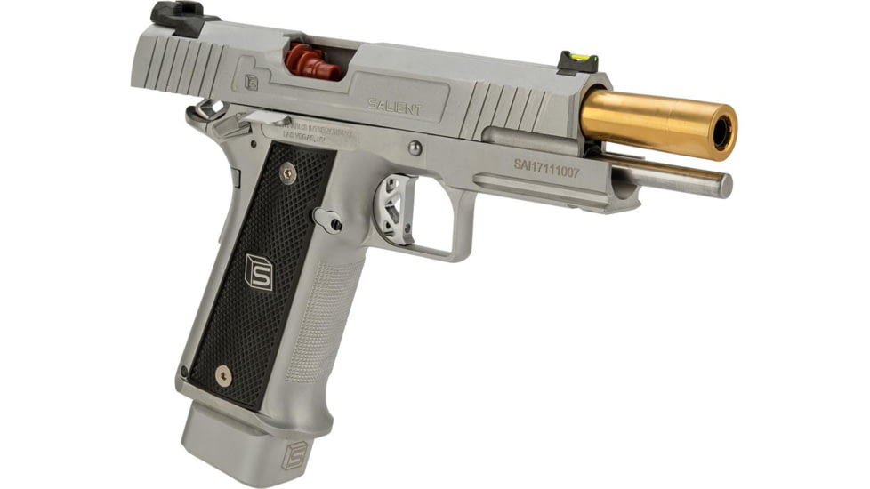 EMG Salient Arms International 2011 DS Airsoft Training Weapon, 5.1 w/Green Gas Mag, 30 Round, Silver, SA-DS0101